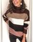Pulls Rayé Décontracté Printemps / Automne Micro-élasticité Quotidien Ample Manches Longues Col Rond Régulier pour Femmes