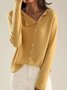 Cardigans Femmes Décontracté Plain Printemps / Automne Quotidien Ample Col Rond Droit Boucle Régulier