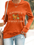 Sweat-shirts Décontracté Printemps / Automne Motif de citrouille Quotidien Manches Longues Col Rond en Mélangé de Coton Régulier Droit pour Femmes