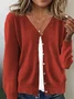 Cardigans Décontracté Plain Printemps / Automne Quotidien Ample Régulier Droit Boucle Régulier pour Femmes