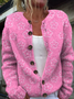 Cardigans Décontracté impression en 3D Hiver Tricoté Micro-élasticité Quotidien Coupe Régulière Col Rond Régulier pour Femmes