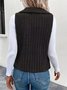 Micro-élasticité Col Châle Sans Manches en Toison Plain Gilet pour Femmes