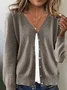 Cardigans Décontracté Plain Printemps / Automne Quotidien Ample Régulier Droit Boucle Régulier pour Femmes