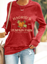 Sweat-shirts Décontracté Printemps / Automne Motif de citrouille Quotidien Manches Longues Col Rond en Mélangé de Coton Régulier Droit pour Femmes