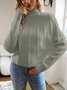 Pulls Femmes Décontracté Plain Printemps / Automne Micro-élasticité Quotidien Manches Longues Col Roulé Fil/fil de laine Régulier