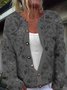 Cardigans Décontracté Floral Printemps / Automne Boutonné Micro-élasticité Ample Manches Longues Régulier Droit pour Femmes
