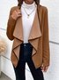 Micro-élasticité Manches Longues en Toison Plain Blouson pour Femmes