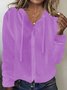 Cardigans Décontracté Plain Printemps / Automne Sweat-shirt à Capuche Quotidien Manches Longues Boucle Régulier Élasticité moyenne pour Femmes
