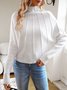 Pulls Femmes Décontracté Plain Printemps / Automne Micro-élasticité Quotidien Manches Longues Col Roulé Fil/fil de laine Régulier