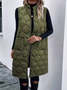 Micro-élasticité Col Montant Sans Manches en Toison Plain Gilet pour Femmes