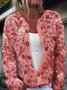 Cardigans Décontracté Floral Printemps / Automne Boutonné Micro-élasticité Ample Manches Longues Régulier Droit pour Femmes