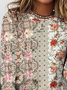 T-shirts Femmes Décontracté Floral Printemps / Automne Micro-élasticité Quotidien Jersey Manches Longues Droit Régulier