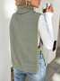 Pulls Décontracté Plain Hiver Poids lourd Micro-élasticité Sans Manches Col Roulé Fil/fil de laine Régulier pour Femmes