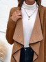 Micro-élasticité Manches Longues en Toison Plain Blouson pour Femmes