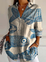 Chemises Décontracté Floral Printemps / Automne Polyester Aucune élasticité Ample Manches Longues Régulier Col de Chemise pour Femmes