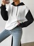 Sweat-shirts Femmes Décontracté Bloc de Couleur Printemps / Automne Polyester Sweat-shirt à Capuche Quotidien Ample Manches Longues Droit