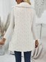 Col Châle Manches Longues Régulier Plain Gilet Poche Couture pour Femmes