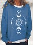 Sweat-shirts Femmes Rétro Printemps / Automne Soleil Quotidien Ample Manches Longues Col Rond en Mélangé de Coton Régulier