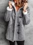Sweat-shirt à Capuche Manches Longues en Toison Plain Sweat à capuche zippé Blouson Boutonné pour Femmes