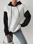 Sweat-shirts Femmes Décontracté Bloc de Couleur Printemps / Automne Polyester Sweat-shirt à Capuche Quotidien Ample Manches Longues Droit
