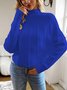 Pulls Femmes Décontracté Plain Printemps / Automne Micro-élasticité Quotidien Manches Longues Col Roulé Fil/fil de laine Régulier