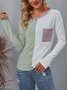T-shirts Femmes Décontracté Bloc de Couleur Printemps / Automne Micro-élasticité Quotidien Jersey Régulier Droit Régulier