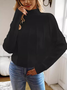 Pulls Femmes Décontracté Plain Printemps / Automne Micro-élasticité Quotidien Manches Longues Col Roulé Fil/fil de laine Régulier