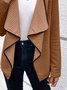 Micro-élasticité Manches Longues en Toison Plain Blouson pour Femmes