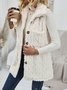 Col Châle Manches Longues Régulier Plain Gilet Poche Couture pour Femmes