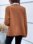 Micro-élasticité Manches Longues en Toison Plain Blouson pour Femmes