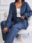 Deux Pièces Ensembles Décontracté Plain Printemps / Automne Polyester Naturel Quotidien Ample Droit Régulier pour Femmes