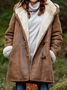 Micro-élasticité Sweat-shirt à Capuche Manches Longues en Toison Plain Blouson pour Femmes