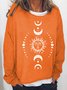 Sweat-shirts Femmes Rétro Printemps / Automne Soleil Quotidien Ample Manches Longues Col Rond en Mélangé de Coton Régulier