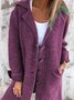 à Col Revers Manches Longues Régulier Plain Manteau Boucle pour Femmes