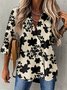 Chemises Rétro Floral Printemps / Automne Naturel Quotidien Manches Longues Régulier Col de Chemise ré pour Femmes