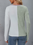 T-shirts Femmes Décontracté Bloc de Couleur Printemps / Automne Micro-élasticité Quotidien Jersey Régulier Droit Régulier