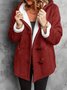 Sweat-shirt à Capuche Manches Longues en Toison Plain Sweat à capuche zippé Blouson Boutonné pour Femmes