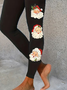 Pantalons De Yoga Femmes Décontracté Toutes Les Saisons Noël Naturel Vacances Serré Legging Droit Régulier