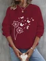 Sweat-shirts Femmes Décontracté Printemps / Automne Pissenlit Coton Micro-élasticité Ample Manches Longues Régulier Régulier