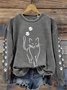 Sweat-shirts Femmes Rayé Décontracté Printemps / Automne Coton Micro-élasticité Vacances Ample Manches Longues Col Rond
