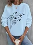 Sweat-shirts Femmes Décontracté Printemps / Automne Pissenlit Coton Micro-élasticité Ample Manches Longues Régulier Régulier