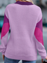 Pulls Décontracté Bloc de Couleur Printemps / Automne Quotidien Ample Manches Longues Fil/fil de laine Régulier Régulier pour Femmes