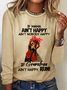 T-shirts Femmes Décontracté Printemps / Automne Lettres de texte Quotidien Meilleure vente Manches Longues Col Rond Régulier Élasticité moyenne