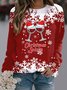 Sweat-shirts Décontracté Printemps / Automne Noël Micro-élasticité Noël Manches Longues Col Rond Droit Régulier pour Femmes