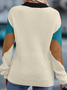 Pulls Décontracté Bloc de Couleur Printemps / Automne Quotidien Ample Manches Longues Fil/fil de laine Régulier Régulier pour Femmes
