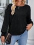 Chemisiers1 Décontracté Plain Printemps / Automne Sweat-shirt à Capuche Jersey Manches Longues Régulier Droit Régulier pour Femmes