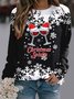Sweat-shirts Décontracté Printemps / Automne Noël Micro-élasticité Noël Manches Longues Col Rond Droit Régulier pour Femmes