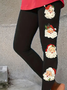 Pantalons De Yoga Femmes Décontracté Toutes Les Saisons Noël Naturel Vacances Serré Legging Droit Régulier