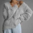 Cardigans Femmes Décontracté Plain Hiver Quotidien Coupe Régulière Manches Longues Laine/Tricot Droit Élasticité moyenne