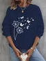 Sweat-shirts Femmes Décontracté Printemps / Automne Pissenlit Coton Micro-élasticité Ample Manches Longues Régulier Régulier